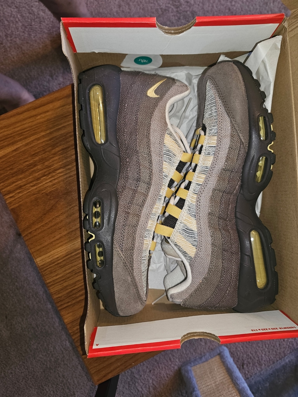 Nike Men’s Brown & Yellow Air Max 95 Sneakers